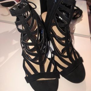 Windsor black cut out heels